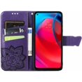thumbnail image 3 of Compatible with Motorola Moto G Stylus 5G Wallet Case Leather with Card Holder and Stand for Women Flip Case Embossed Butterfly Shockproof Case for Moto G Stylus 5G SD Butterfly Deep Purple, 3 of 12