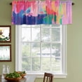 thumbnail image 3 of Colorful Oil Painted Curtain Valances for Windows, Kitchen Valance Window Treatments Panel 2 Pack, Modern Abstract Artwork Rod Pocket Short Curtains for Bathroom Bedroom 60 x 18 Inch, 3 of 8