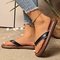 thumbnail image 6 of Women's Pearl Decor Thong Flip Flops Solid Color Round Open Toe Flat Sandals Soft Cushioned Sole Lightweight Non Slip Summer Beach Casual Outdoor Slides, 6 of 10
