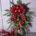 thumbnail image 4 of Godderr Mini Christmas Wreath, 11.81x8.66 Inch Or Front Door, Xmas Wreath For Holiday Christmas Party Decorations, 4 of 5