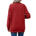thumbnail image 7 of larppty Womens Oversized Sweatshirts Pullover Casual Crewneck Long Sleeve Tops Comfy Fall Fashion Clothes (Red, L), 7 of 7