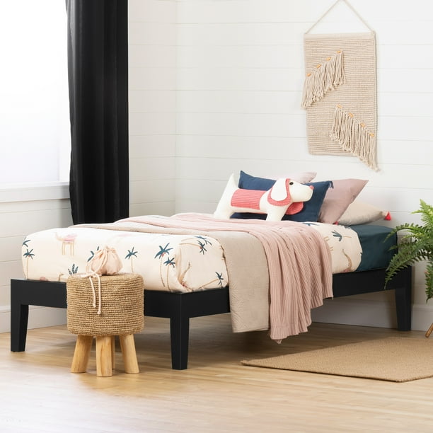  South Shore Vito Platform Bed, Twin, Pure Black - Walmart.com