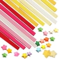 thumbnail image 1 of 1080 hojas de papel de estrellas de origami, tiras de papel de decoración de colores de doble cara para manualidades de papel, 1 of 6
