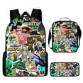 thumbnail image 3 of MINECRAFT Student Backpack Minecraft Game Peripheral Backpack Three-Piece Set, 3 of 10
