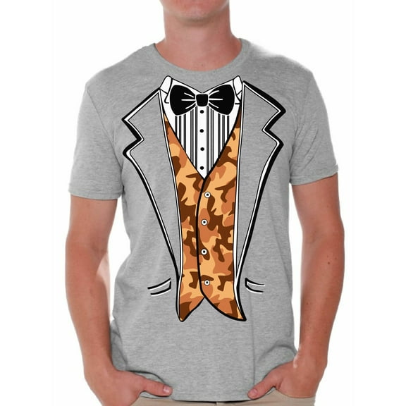 Tuxedo Shirts for Men - Graphic Tees - Funny Hunting Camouflage Tshirt