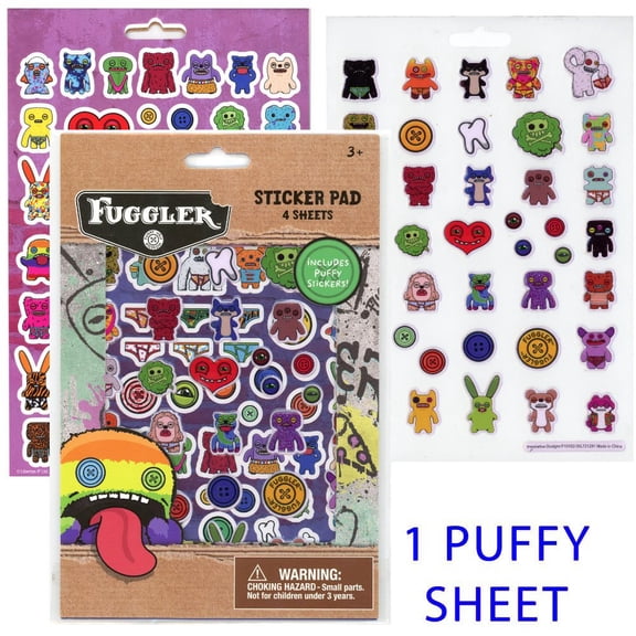 2 Pack-Fugglers Sticker Book with Puffy Stickers 4 Sheet