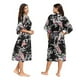 thumbnail image 1 of Women Floral Nightgown Kimono Silk Stain Long Robe Night Dressing Gown Sleepwear, 1 of 2