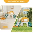 thumbnail image 5 of YUFU 8 In 1 Toddler Slide Set for Kids Age 1+ with Golf Basketball Hoop Drawing Board Indoor Outdoor Playset (Green), 5 of 9