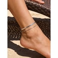 thumbnail image 4 of FindChic Anklets for Women Silverd Layered Ankle Bracelets Non-Tarnish Stainless Steel Adjustable Waterproof Flat Snake Foot Chain, Summer Beach Jewelry Gifts for Mothers Day/Graduation, 4 of 8