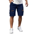 thumbnail image 5 of LMOIPLI Mens Relaxed Fit Cargo Shorts Casual Work Shorts with Multi-Pockets Hiking Shorts for Outdoor Activities Navy XXXXXL, 5 of 6