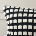 thumbnail image 4 of SAFAVIEH Shay 18" x 18" Contemporary Black/Ivory Geometric Cotton Decorative Pillow, 4 of 6