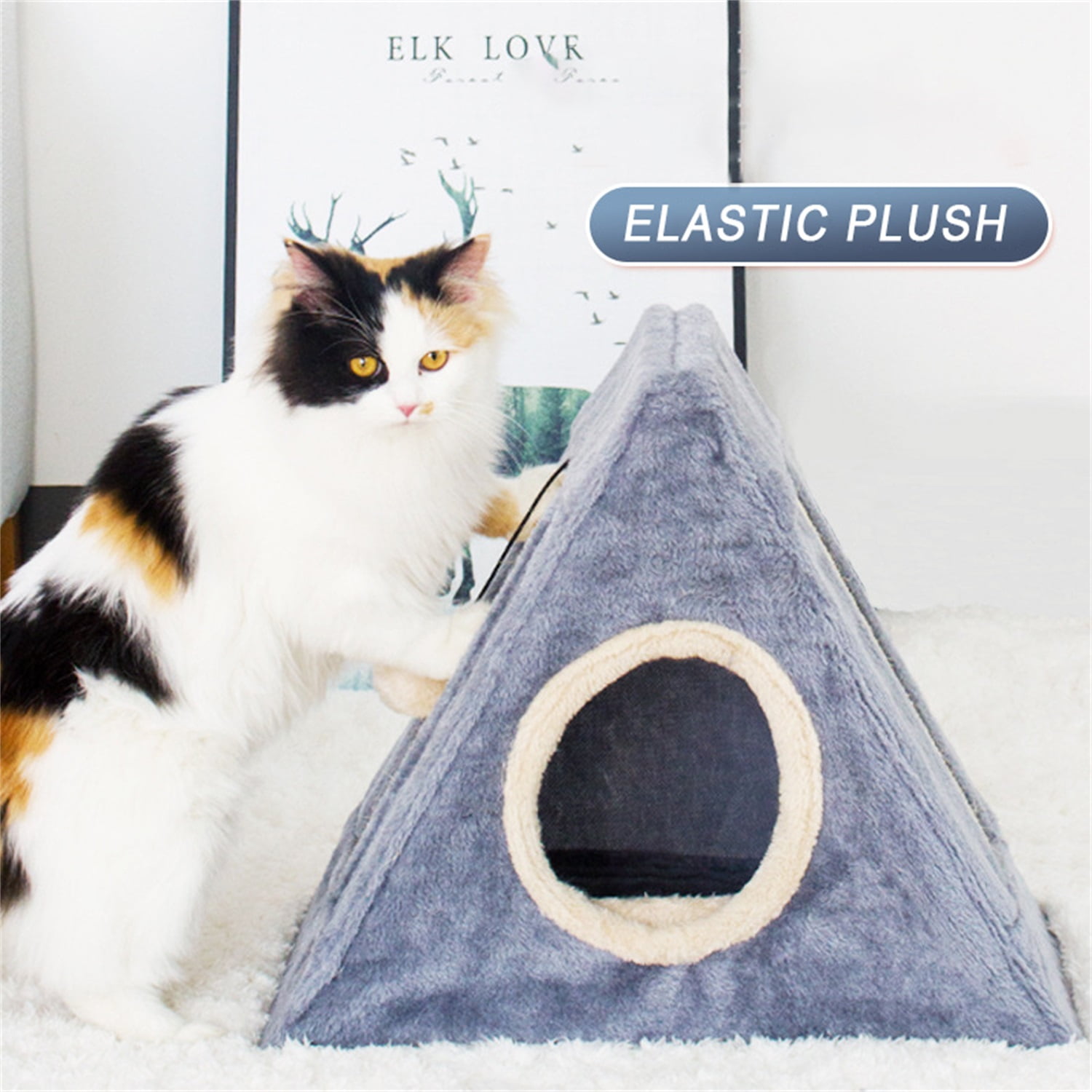 Pefilos Cat Scratch Pad House Condo for Big Cats, Cat Shelter for Winter Foldable Cat Tent Kitten Kitty Nest Bed for Indoor Cats Cave, Gray Pefilos Cat Scratch Pad House Condo for Big Cats, Cat Shelter for Winter Foldable Cat Tent Kitten Kitty Nest Bed for Indoor Cats Cave, Gray