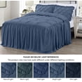 thumbnail image 5 of Chezmoi Collection Aria 3-Piece Pintuck Ruffle Skirt Bedspread Set, Soft Lightweight French Country Chic Farmhouse Pinch Pleat Crinkled Texture Microfiber Bedding, California King, Dusty Blue, 5 of 9