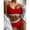 Red, variant on Womens Bikini Sets,High Waisted Halter Ruffled Floral Print Push up Back Braided Straps Swimwear,Bathing Suit for Women Summer Clearance