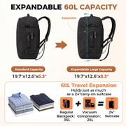 Fegat Vacuum Backpack for Travel,New Upgrade 60L Expandable Compression Bag with One-Button,Pump & TSA Lock,Vacuum Seal Backpack Flight Approved,Carry on Backpacks for Travel Business