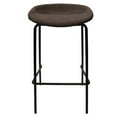thumbnail image 3 of Home Square Faux Leather Seat & Iron Frame Barstool in Elephant Gray - Set of 2, 3 of 10