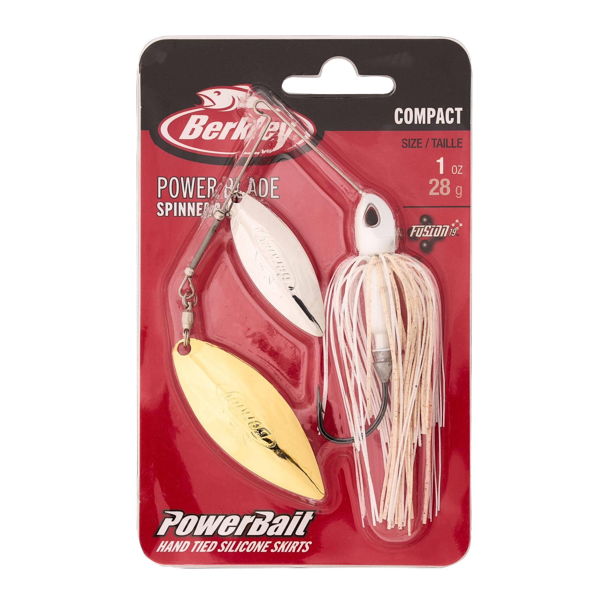 Berkley Power® Blade Compact, Spinnerbaits, White/Silver + Gold (1-count)