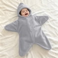 thumbnail image 2 of GiLiling Baby Starfish Hooded Swaddle Blanket for Boys Girls, Fleece Infant Wrap, Cozy Newborn Outfit for Baby Shower and Photos, 2 of 4