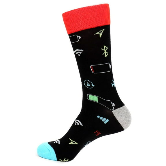 Urban-Peacock Men's Novelty Fun Socks - Smartphone, Black - 1 Pair