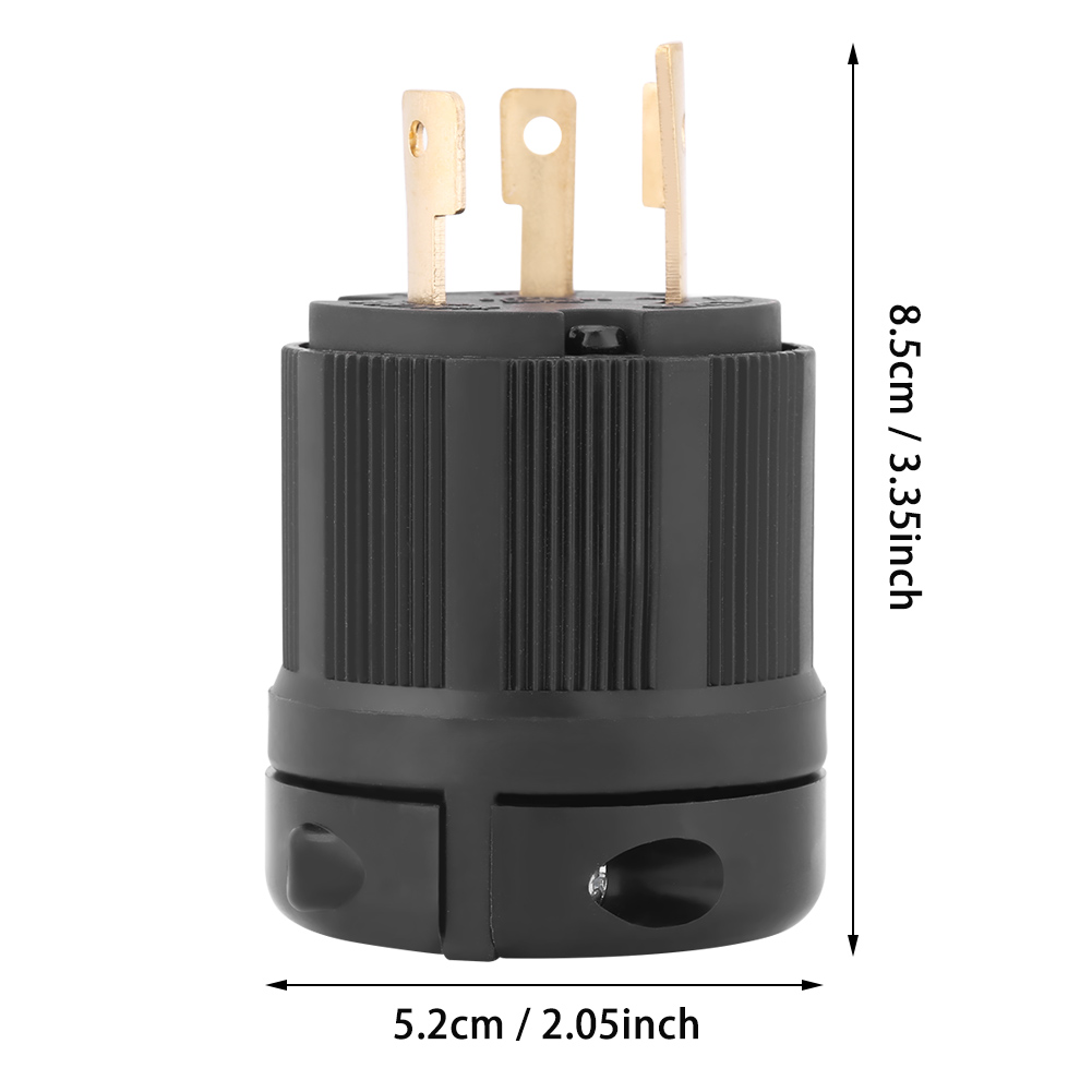 NEMA L5-30 30A 125V 3 Wire Twist Lock Electrical Plug Connector, Twist Lock Generator Plug, NEMA L5-30 Plug