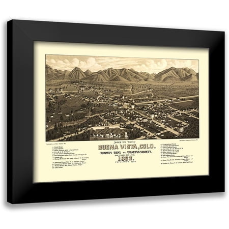 Stoner 14x11 Black Modern Framed Museum Art Print Titled - Buena Vista Colorado - Stoner 1882