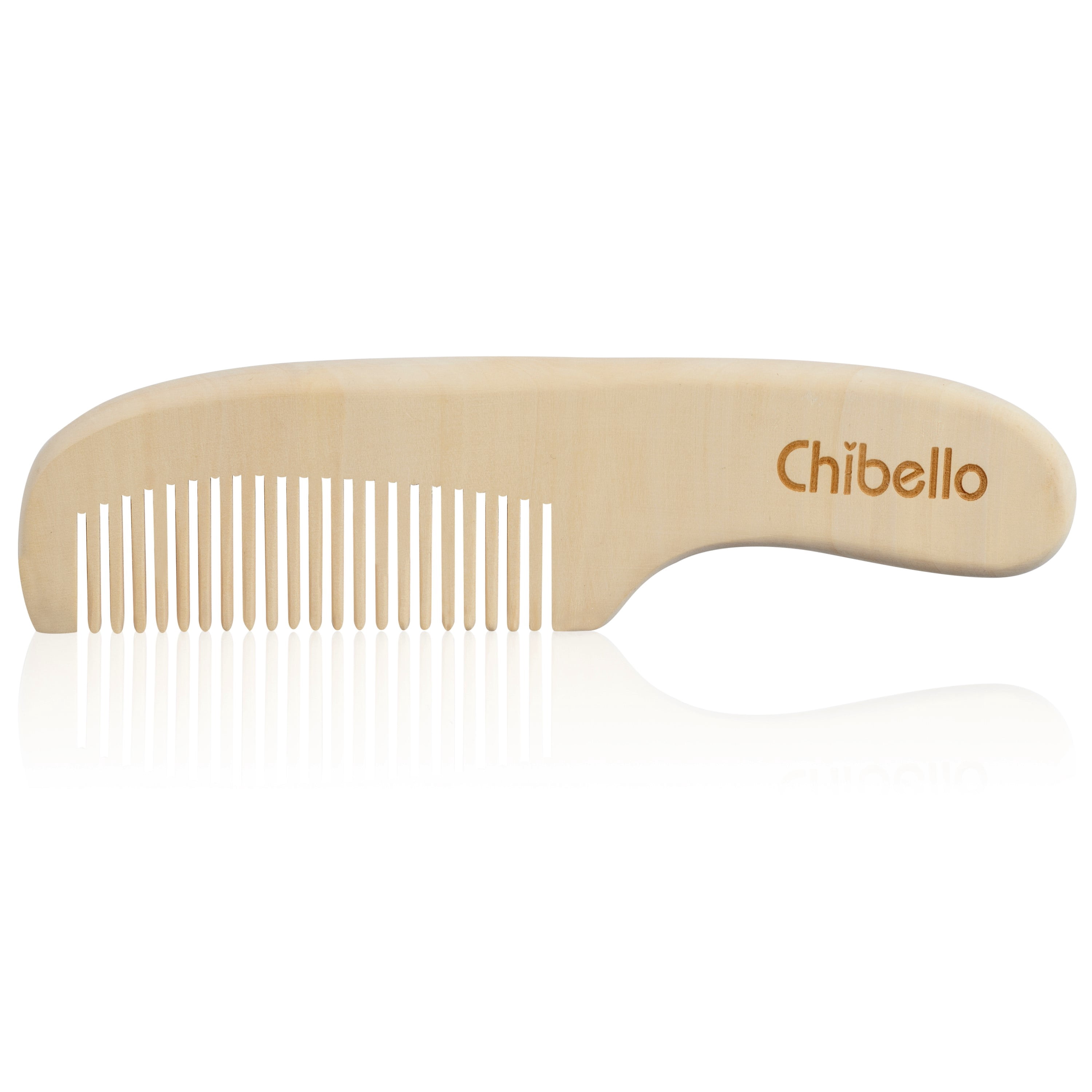 Chibello Baby Wooden Hairbrush Set, includes Soft Goat Bristles Hairbrush for Cradle Cap Treatment, 4 Piece Set