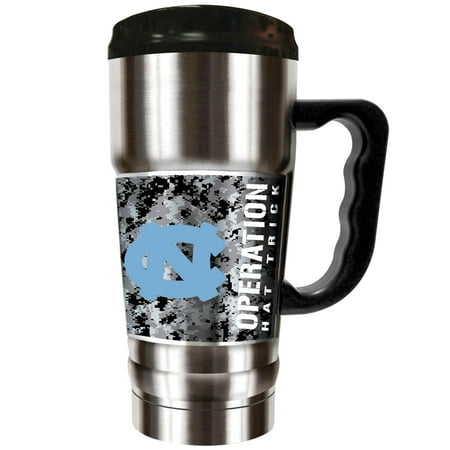 North Carolina Tar Heels Operation Hat Trick 20oz. Vacuum-Insulated Travel Mug - Silver