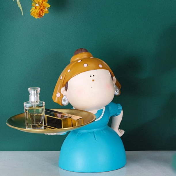 Estatuil de Resina Nórdica para , Bandeja de Almacenamiento, Organizador, Estatuil Creativa, Artesanía, Hogar, Sa de , Oficina, Navidad Azul perfecl Estatua de la escultura de las chicas