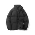 thumbnail image 2 of felwors Women's warm down jacket, high collar zip-up cotton jacket, Women's light casual down jacket Black, L, 2 of 6