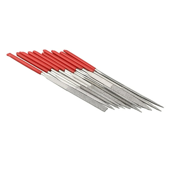 10Pcs Diamond Needle Files Set Great for Deburring Fine Grinding 3×140Mm