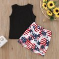 thumbnail image 4 of Toddler Outfits for Boys Letter Print Tank Top and Comfy Drawstring Shorts Set Cute 4th of July Summer Clothes, 4 of 6