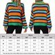thumbnail image 2 of Suéter De Otoño A Rayas Para Mujer Lady Cozy Jerseys de manga larga Casual Loose Patchwork Pullover Cómodo uso diario Kuymtek Verde S para Mujer, 2 of 8
