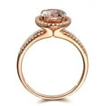 thumbnail image 3 of Limited Time Sale 1.50 carat Morganite (Oval cut Morganite) and Diamond Halo Engagement Ring in 10k Rose Gold for Women, 3 of 3