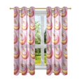 thumbnail image 7 of Yayeee Window Curtains Light Filtering 63"x52" Grommet Panel Pair Home Living Room Decor, Light Pink Doughnuts, 7 of 7