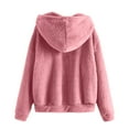 thumbnail image 4 of HOMADLES Mens Zipper Hood Jacket Fleece Lined Warm Plus Size Hooded Long Sleeved Cardigan Coat for Men Casual Jacket Pink M, 4 of 5