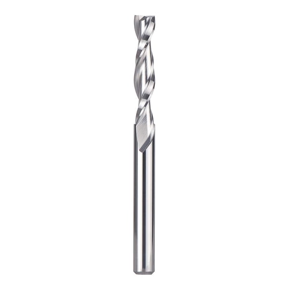 SpeTool Spiral Router Bits with UpCut 1/4 inch Cutting Diameter, 1/4 inch Shank 3 inch Extra Long HRC55 Solid Carbide CNC End Mill for Wood Cut, Carv