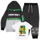 thumbnail image 1 of Conjunto de 3 Piezas para Niños Minecraft: Sudadera con Capucha, Camiseta y Pantalones Gris Talla 8, 1 of 6