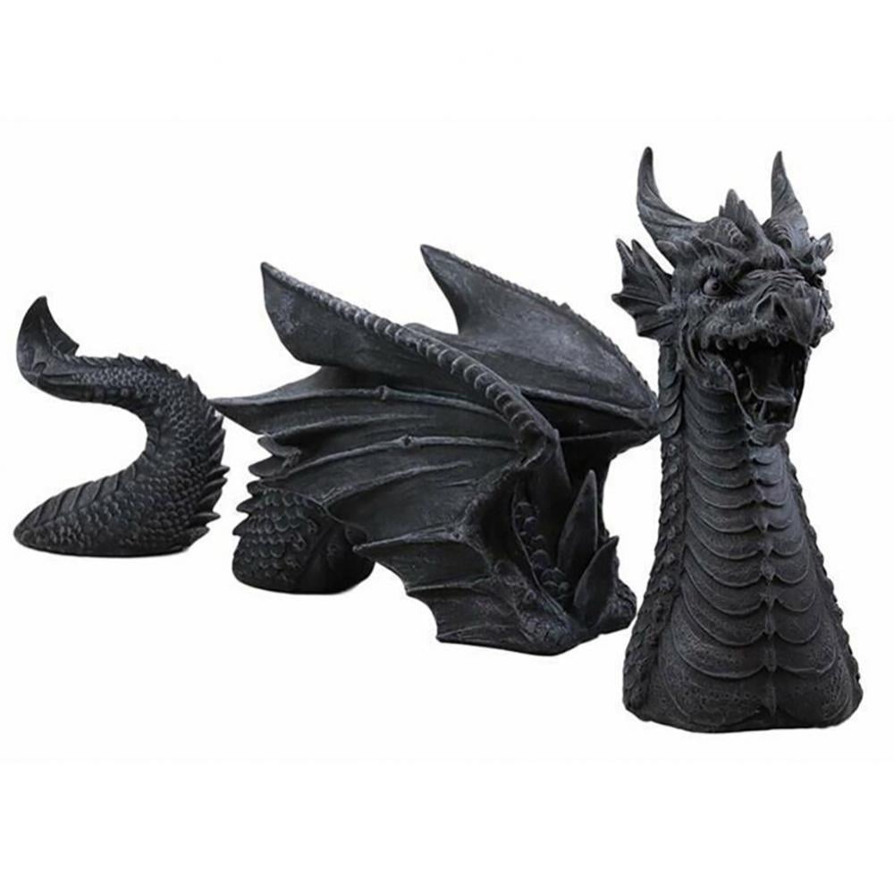 Monfince Resin Garden Dragon Ornaments Three Festival Dragon Statue