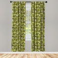 thumbnail image 3 of Ambesonne Skull Curtains, Scary Concept Design, Pair of 28"x84", Green Pale Green Beige, 3 of 5
