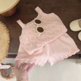 thumbnail image 1 of Girls Outfit Sets Summer Kids Casual Clothing For Girls Hollow Vest+Wide Leg Pants Children's Baby Girl Clothing Korean Version, 1 of 6