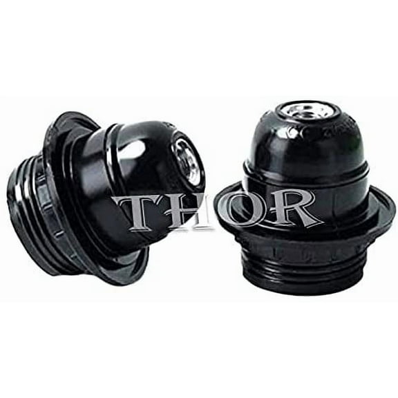 Lamp Shade And Light Bulb Socket Holder Screw Basic Black Replacement 2 Pcs