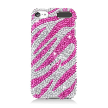 iPod Touch 6th Generation Case, iPod Touch 5th Generation Case, by Insten Zebra Rhinestone Diamond Bling Hard Snap-in Case Cover For Apple iPod Touch 5th