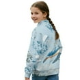 thumbnail image 3 of Xoenoiee Turtle Jellyfish Coral Print Girls Athletic Half Zip Sweatshirt, Lightweight Pullover Long Sleeve Workout Top for Running Hiking, Fall Winter Clothes, Size 9-10 Years, 3 of 7