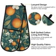 thumbnail image 2 of Yayeee Double Oven Mitt Kitchen Heat Resistant Baking 35" x7" Quilted Glove, Floral Orange Pattern, 2 of 6