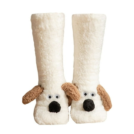 LARUYEKO Fuzzy Socks for Men & Women Cozy Winter Warm Slipper Socks Microfiber Soft Home Sleeping Socks Garter Belt Thigh High Stockings Silicone Nylon Thigh Highs Lingerie Stockings for Women