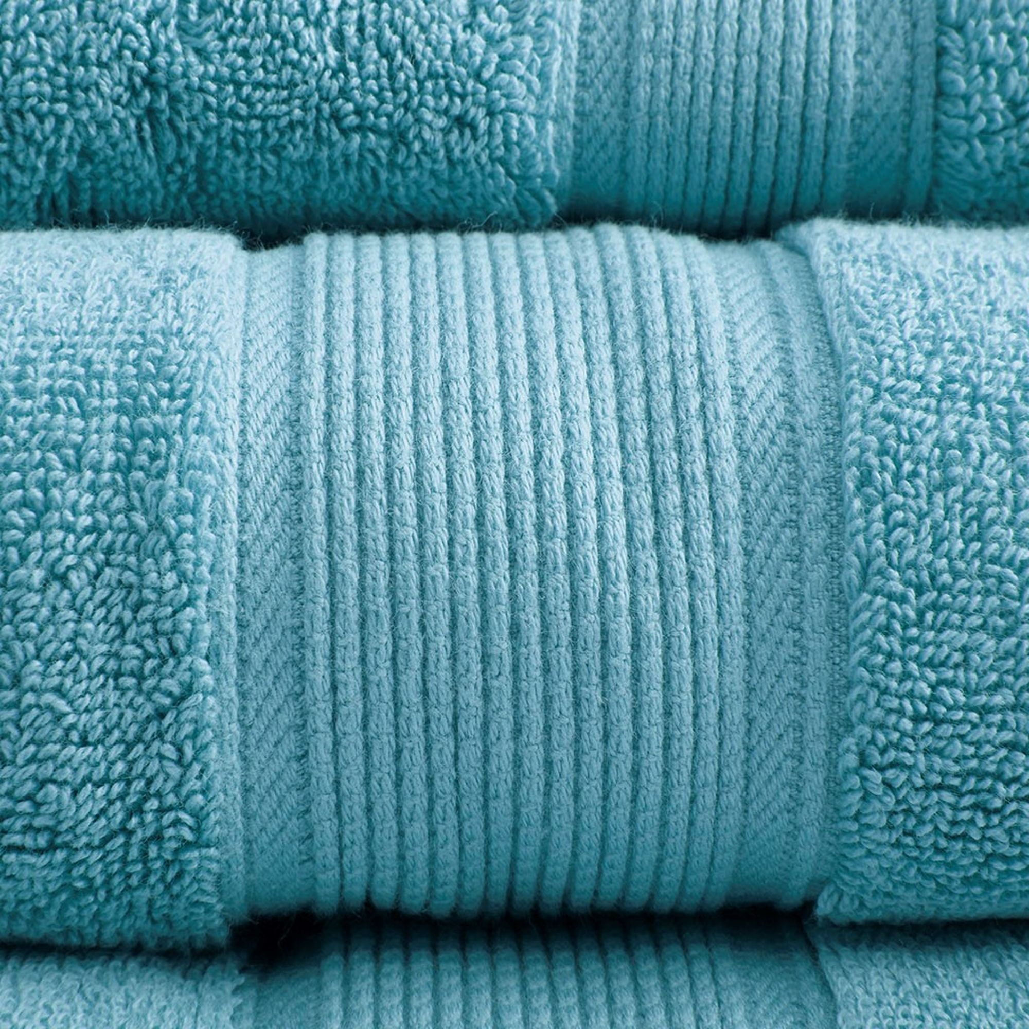 Madison Park 8-Piece Luxury Cotton Towel Set, 800GSM Bath Towels, Ultra Soft & Absorbent, Aqua