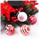 thumbnail image 4 of ZHAOCHENG Adornos tradicionales de bolas de Navidad rojas y blancas de 24 quilates y 60 mm, adornos colgantes decorativos para decoración navideña, 4 of 5