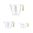 thumbnail image 2 of Set Of Three Thickened Plastic Measuring Cups For Home Kitchen Use Transparent With Clear Markings Available In 200ml 400ml And 900ml Sizes, 2 of 6