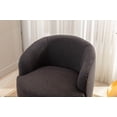 thumbnail image 6 of 360 Degree Swivel Barrel Accent Chairs with Wraparound Backrest, Round Armchairs with Upholstered & Black Metal Base, Teddy Fabric Chair for Living Room, Bedroom & Office, Dark Gray, 6 of 7