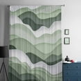 thumbnail image 5 of Sage Green Ombre Semi Sheer Curtains Drapes for Living Room, Bedroom, French Doors Window 84 Inches Long, Modern Moire Geometric Abstract Rod Pocket Chiffon Curtain Drapery Voile Draperies Panel, 5 of 6